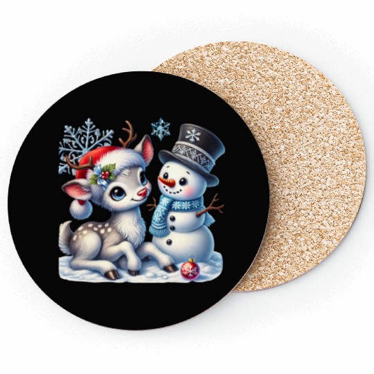 Snowman Christmas, Merry Christmas Coasters