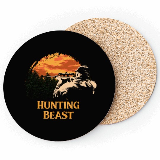 Hunting Beast Bear Hunter Bear Cub Animal Shooting Coasters