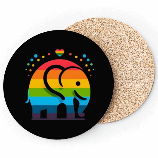 Rainbow Elephant Coasters
