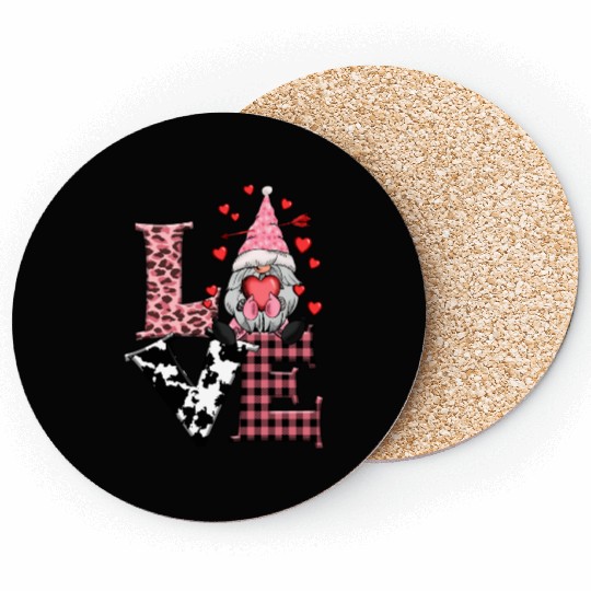 Gnomes Valentines Revelin, Valentines Retro Coasters
