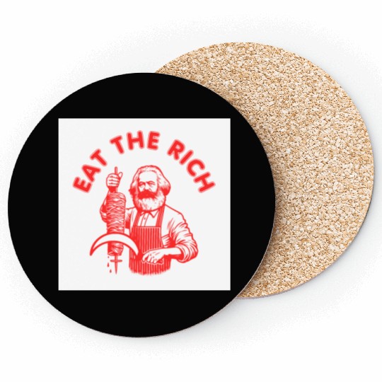 Eat the rich Karl Marx Eat Doner Kebab Rich Coasters
