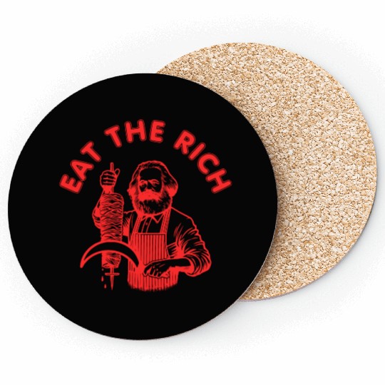 Eat the rich Karl Marx Eat Doner Kebab Rich Coasters