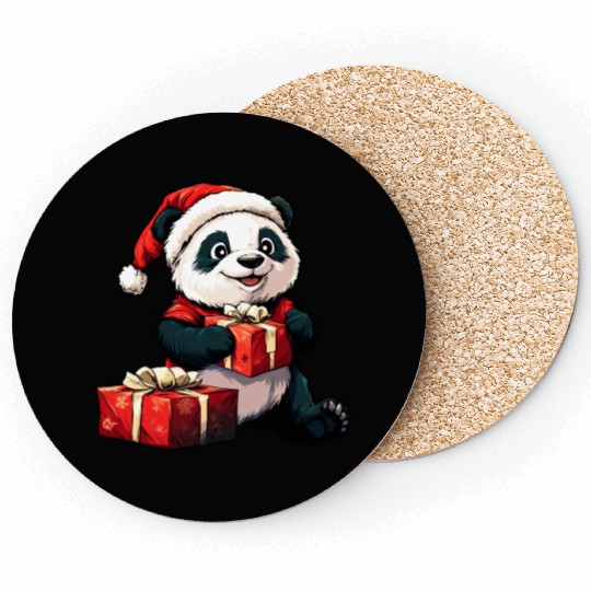 Pandas Christmas Coasters
