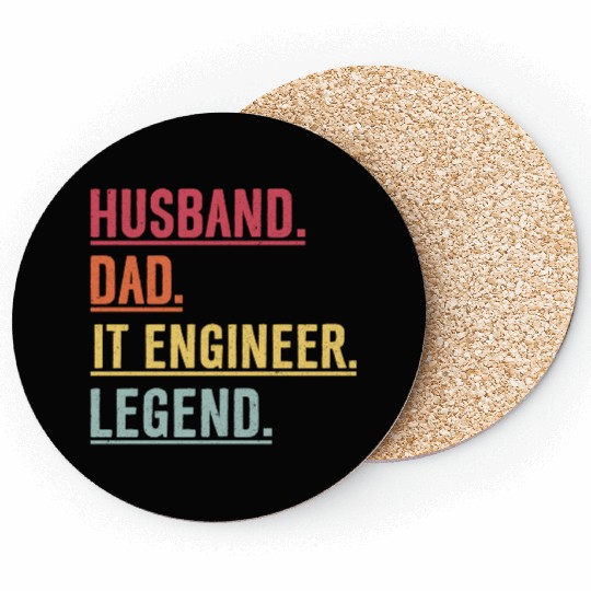Husband Dad Engineer Legend Birthday Gift Coasters