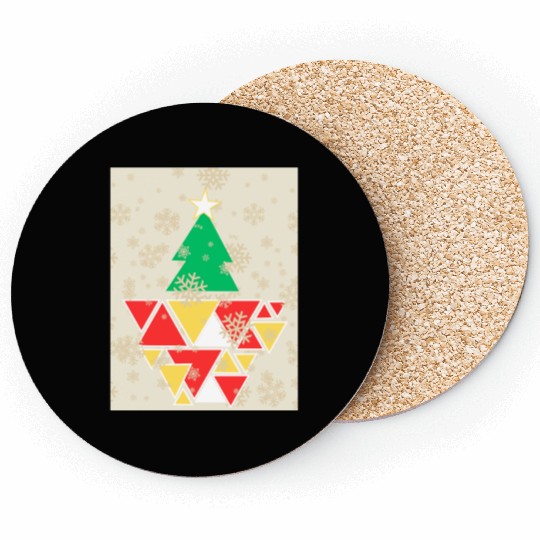 Geometric Christmas Tree Coasters