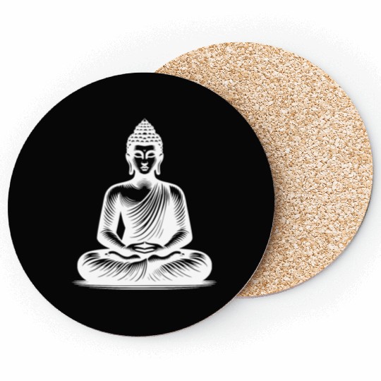 Yoga Buddha Enlightenment Meditation Tattoo Style Coasters