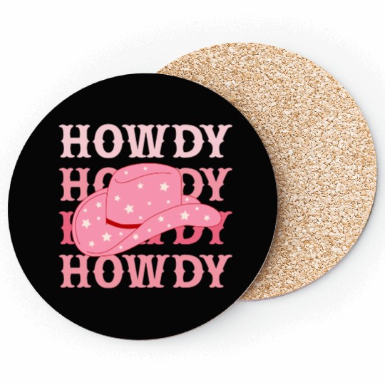 Howdy Cowboy Star Hat Coasters