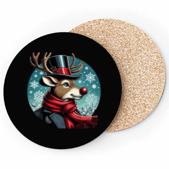 Vintage Red-Nosed Reindeer: Perfect For Christmas Coasters