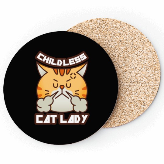 childless cat lady Coasters