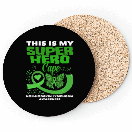 Non-Hodgkin Lymphoma Awareness Superhero Coasters
