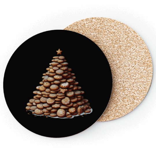 Gingerbread Christmas Tree - Festive Gifts Coasters