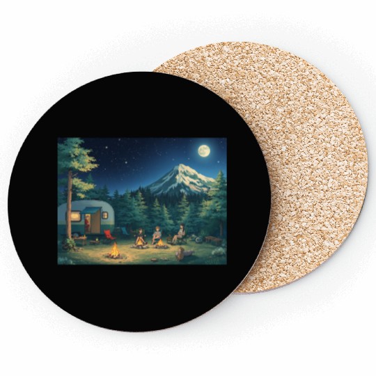 Digital nature bad painting Coasters