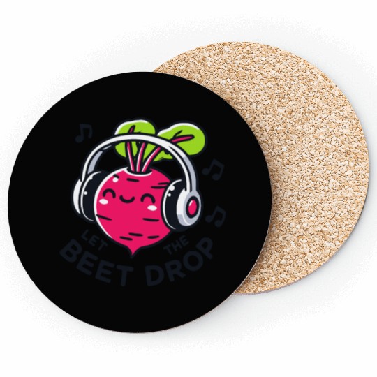 Let The Beet Drop Music Pun Coasters