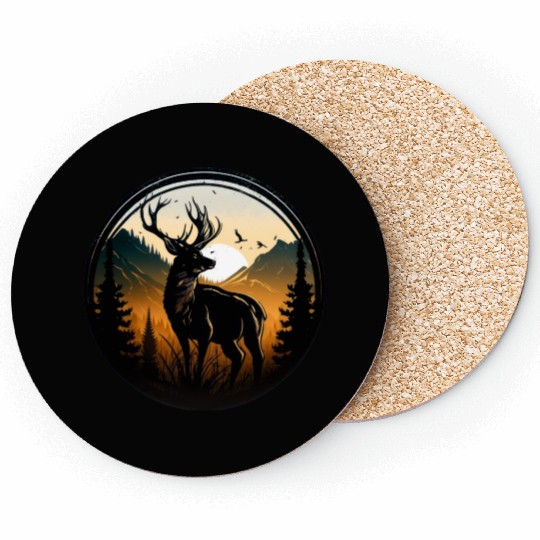 Deer in forest Coasters