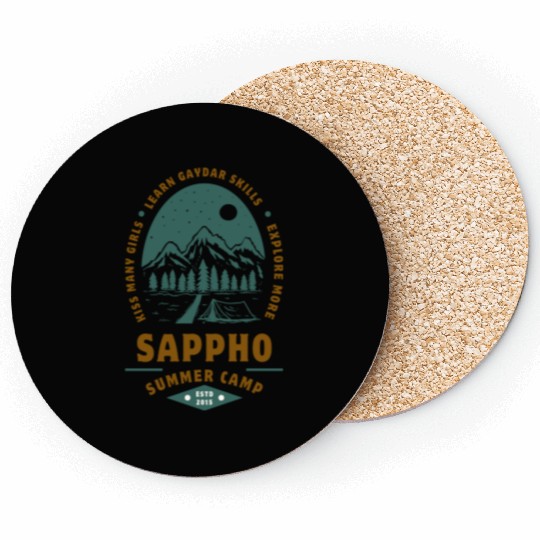 Sappho Summer Camp Coasters – Lesbian,wlw design