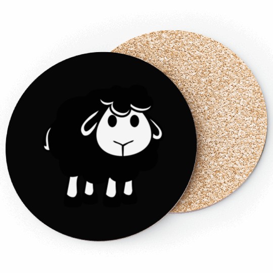 Black Sheep Small Cute Cute Lamb Cool Comic Sweet Coasters