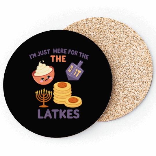 I'm Just Here for the Latkes Fun Hanukkah Vibes Coasters