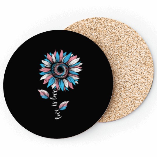 Rainbow Sunflower Love Is Love LGBT Pride Coasters