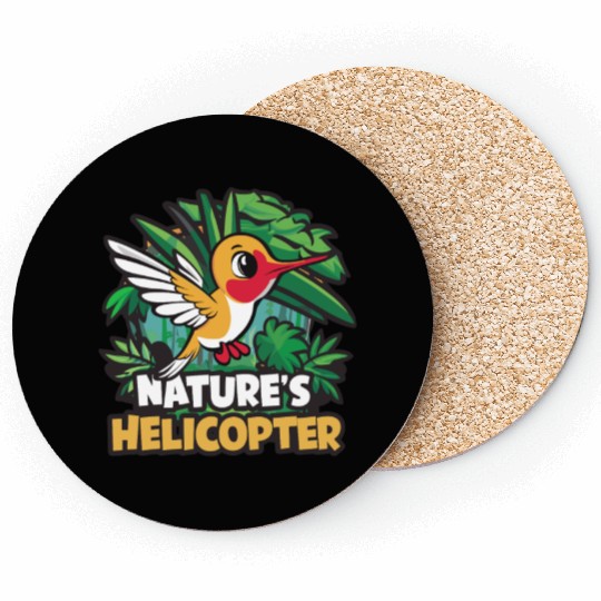 Hummingbird Humor Nature's Helicopter Tropical Coasters