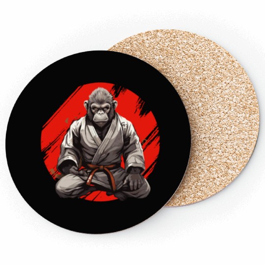 Karate Judo Monkey Chimpanzee Martial arts Coasters