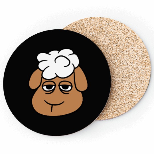 Sheep Tired Bored Empty Look Head Face Unhappy Sad Coasters