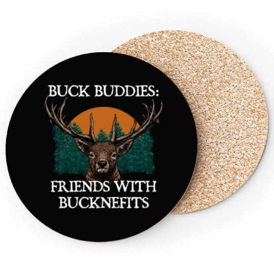 BUCK Buddies Deer Hunting Elk Hunter Friends Hobby Coasters