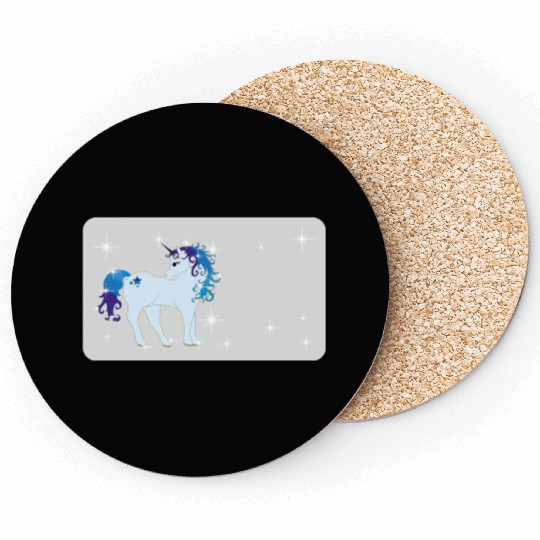 Fantasy unicorn - grey blue- design for kids Coasters
