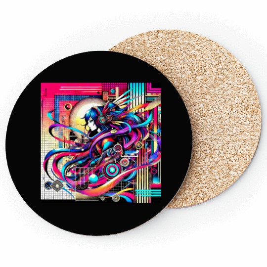 "Cyberpunk Anime Vibes" Coasters