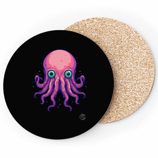 Colorful Cartoon Kraken Octopus Coasters