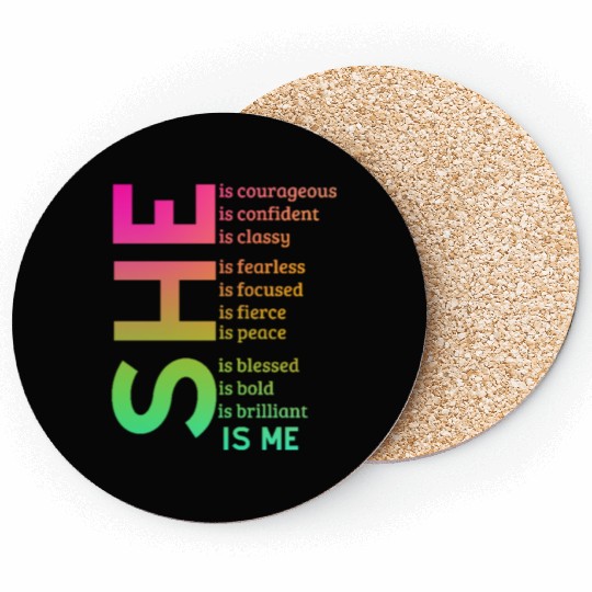 Woman Affirmation Black woman Quotes Coasters