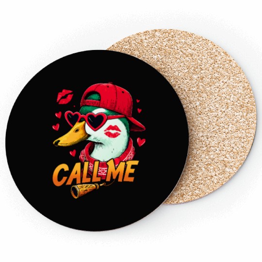 Call Me Duck Valentines Duck Hunting Lover Coasters