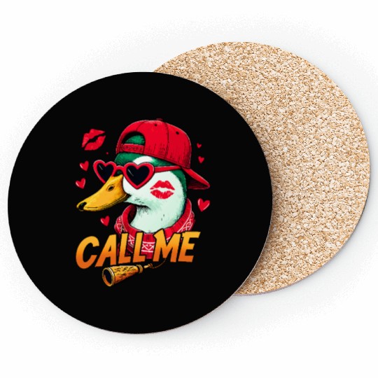Call Me Duck Valentines Duck Hunting Lover Coasters
