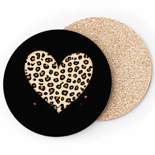 Trendy Vintage Retro Love Cheetah Leopard Print Coasters