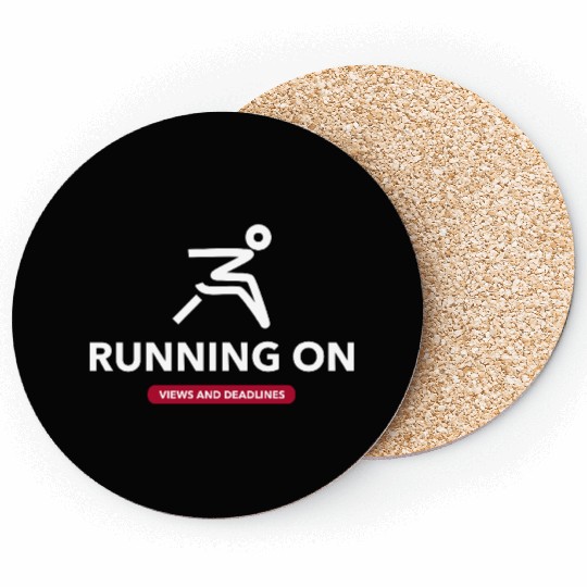 Running On Views - White logo edition Coasters