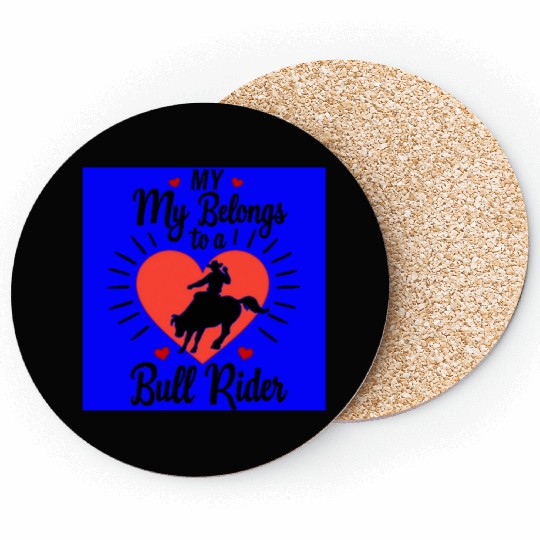 My Heart Belongs To A Bull Rider Romantic Coasters