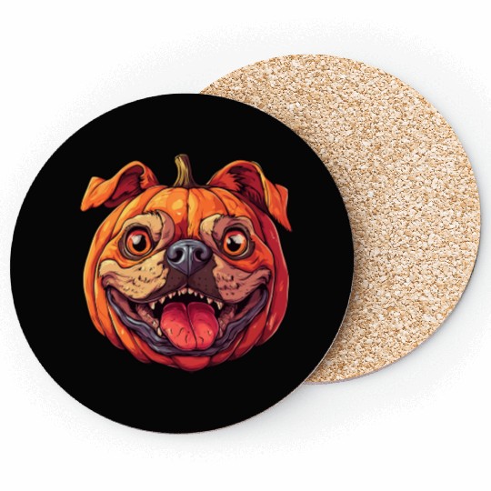 Pumpkin Dog Halloween Dog Pumpkin Coasters
