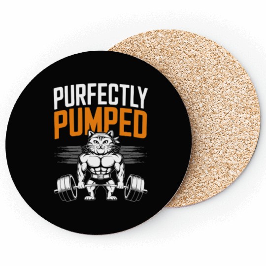 Bodybuilding Cat Fitness Workout Gym Instructor Coasters