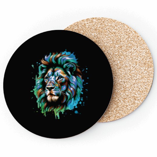 Funny Lion Owner Lion Lover Animal Safari Art Zoo Coasters
