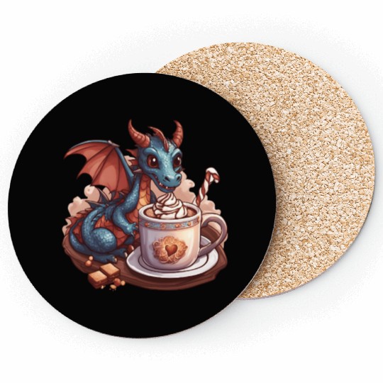 Cozy Dragon and Hot Chocolate Delight Coasters