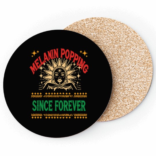 design melanin - gift idea black history month Coasters