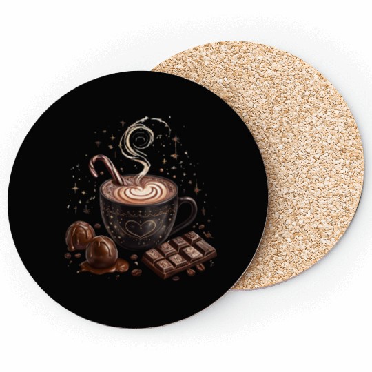 Cozy Hot Chocolate with Sweet Treats Coasters