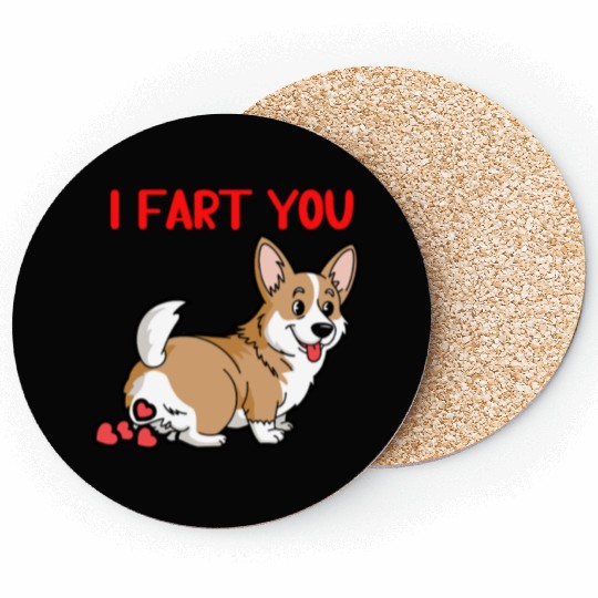 Farting Dog Funny and Quirky Valentine Design Coasters
