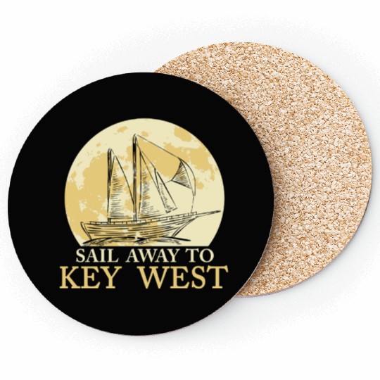 Florida Keys SAIL AWAY TO KEY-WEST Sailing Outfit Coasters