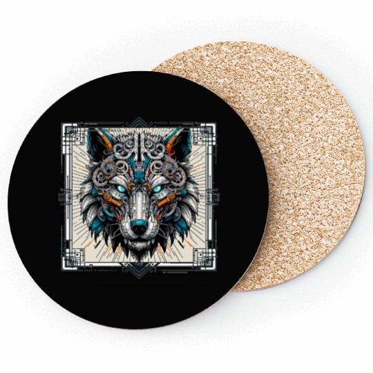 Wolf head 16 Coasters