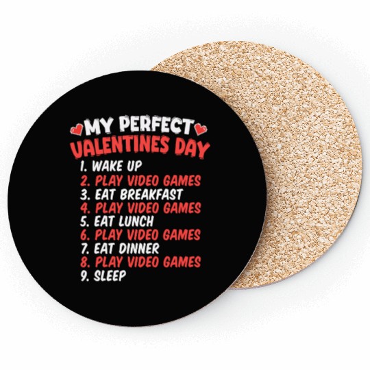 Perfect Valentines Day Play Video Games Funny Game Coasters