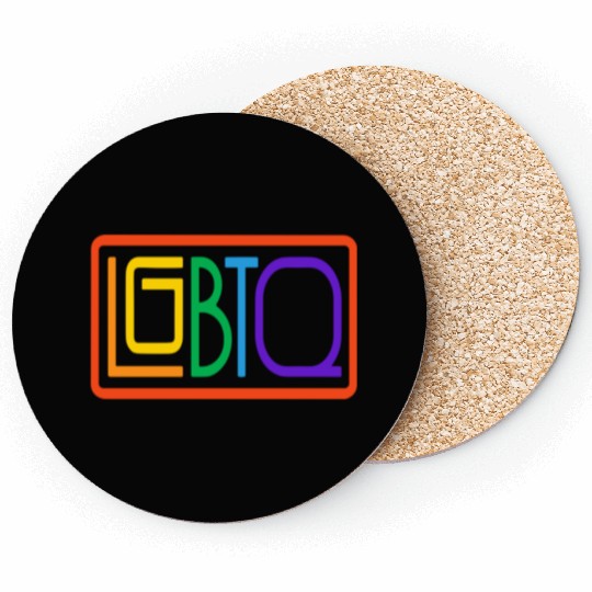 LGBTQ Text Art in a Square Coasters