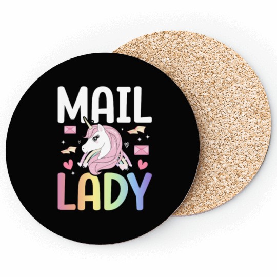 Mail Lady Postal Service Female Postman Worker Coasters