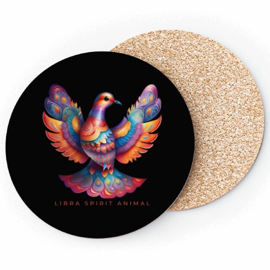 Libra Spirit Animal Dove Alebrije Female Coasters