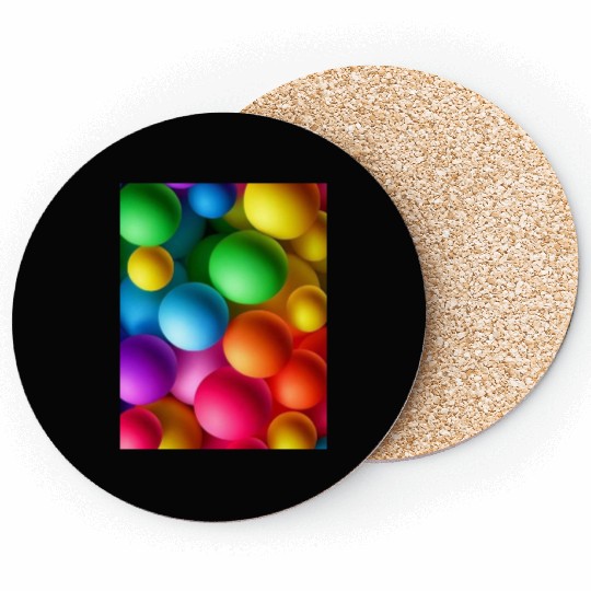 Vibrant Multi Colored Spheres Coasters
