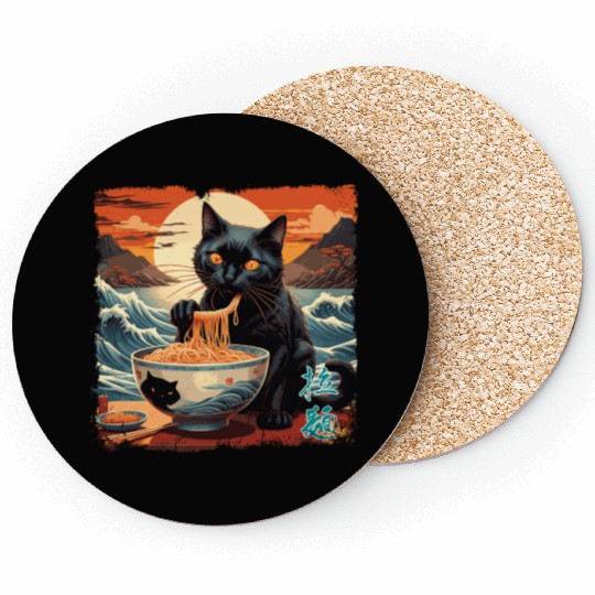 Cat Ramen Coasters